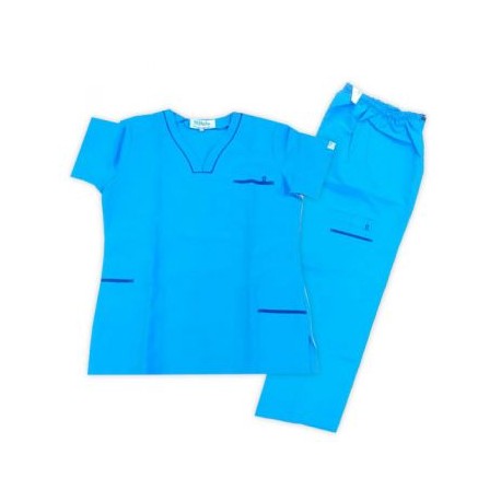 Conjunto quirúrgico repelente para dama beneton c/azul rey TALLA EXTRAGRANDE