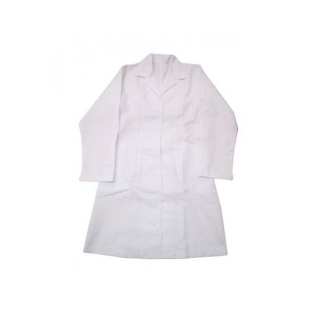 Bata blanca para dama de gabardina repelente TALLA 44